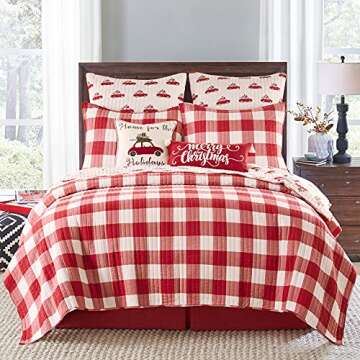 Levtex Home - Road Trip Quilt Set -Twin/Twin XL Holiday Quilt 68x86 and One Standard Pillow Sham 20x...