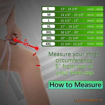 WOPOKY Knee Braces for Knee Pain, Compression Knee Sleeves Support for Weightlifting Running Squatting Basketball Working out, Knee Pain Relief for Meniscus Tear Arthritis (2 Pack)