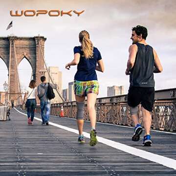 WOPOKY Knee Braces for Knee Pain, Compression Knee Sleeves Support for Weightlifting Running Squatting Basketball Working out, Knee Pain Relief for Meniscus Tear Arthritis (2 Pack)