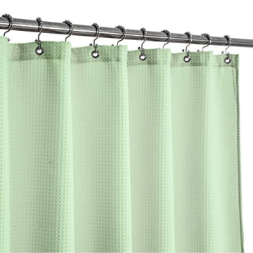 Barossa Design Waffle Weave Shower Curtain - Hotel Luxury Spa Quality, 230 GSM Heavy Duty Fabric