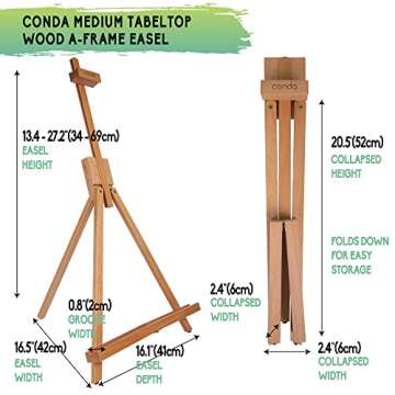 Adjustable Beechwood Tabletop Easel for Artists