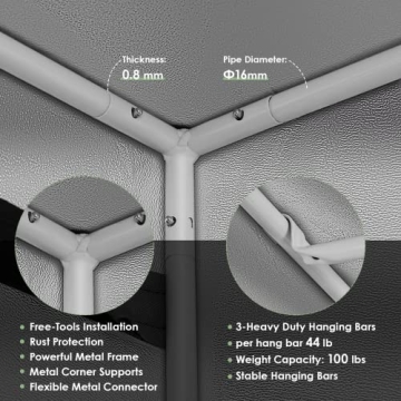 RichYa Grow Tent Plants Tent 600D Oxford Cloth, PE Coating, Reflective Cloth, Painted Iron Pipe with Observation Window and Floor Tray for Indoor Plant Growing (48''x48''x80'')