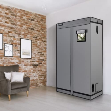 RichYa Grow Tent Plants Tent 600D Oxford Cloth, PE Coating, Reflective Cloth, Painted Iron Pipe with Observation Window and Floor Tray for Indoor Plant Growing (48''x48''x80'')