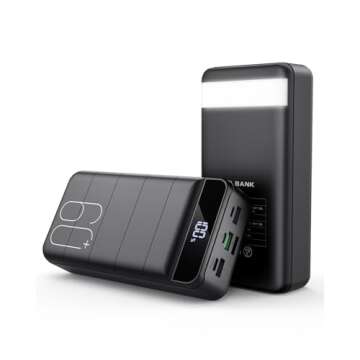 ONLYNEW Portable Charger 32000 mAh Power Bank PD 4.0 & QC 4.0 Fast Charging Technology PD 20W Battery Pack with Flashlight for iPhone, Samsung Galaxy, Google, iPad etc 3