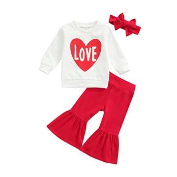 Eadrioss Kids Toddler Girls Valentine’s Day Outfit Set