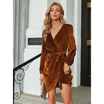 BerryGo Velvet Mini Dress for Cocktail Parties and Weddings