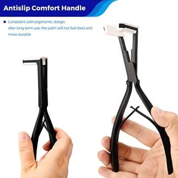 NEWISHTOOL Hair Extension Tools Kit Tape in Plier & Comb Tool, Stainless Steel Sealing Pliers, Flat Surface Hair Extension Tool, Human Hair Extensions Styling Hair Pliers Tool Tape Clamping Pliers Kit