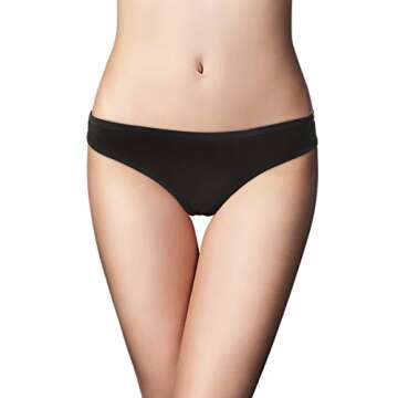 Sunm Boutique 6 Pack Women's Cotton Thongs Breathable Bikini Panties Underwear Black Small