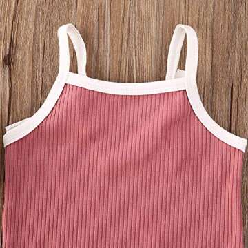 mlpeerw Newborn Toddler Baby Girl Swimsuit Kids Solid Color Sleeveless One Piece Swimming Beach Wear Bodysuit Sunsuit (Pink,12-18 Months)