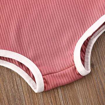 mlpeerw Newborn Toddler Baby Girl Swimsuit Kids Solid Color Sleeveless One Piece Swimming Beach Wear Bodysuit Sunsuit (Pink,12-18 Months)
