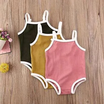 mlpeerw Newborn Toddler Baby Girl Swimsuit Kids Solid Color Sleeveless One Piece Swimming Beach Wear Bodysuit Sunsuit (Pink,12-18 Months)