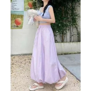 Shop Yimoon Women's Bubble Skirt High Waisted Midi