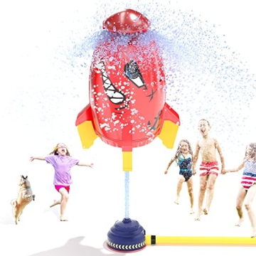Exciting Sprinkler for Kids - 360° Rocket Water Spray Toy for Outdoor Fun!