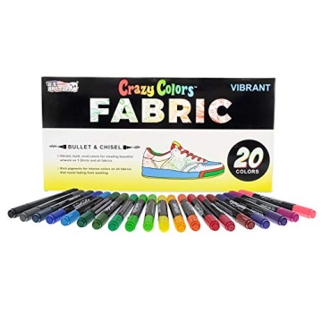 20 Vibrant Dual Tip Fabric Markers for Creative Arts & Crafts