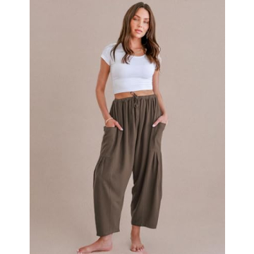 TARSE Women's Linen Wide Leg Pants Comfortable Stylish