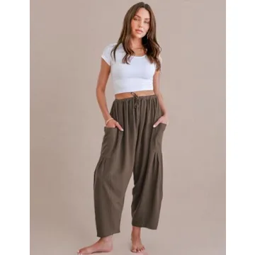 TARSE Women's Linen Wide Leg Pants Comfortable Stylish
