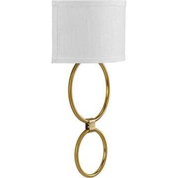 LED Shaded Sconce Collection Brushed Bronze One-Light Circle LED Wall Sconce