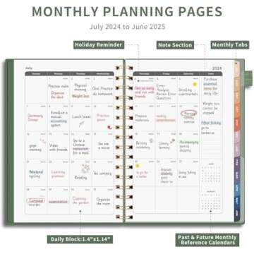AHGXG Academic Planner 2024-2025, July 2024 - June 2025 Weekly and Monthly Planner 12 Months, 6" X 8...