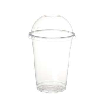 Comfy Package [16 oz. - 50 Count Clear Plastic Cups With Dome Lids (No Hole), Fruit Cups with Lids for Party - Perfect for Smoothies, Milkshakes, and To-Go Beverages