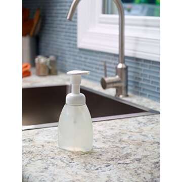 Foaming Hand Soap Dispenser (3 pk) Soap Foam Dispenser Durable (8.5 oz) Plastic Soap Dispenser- Refillable and Eco Friendly Pump for use in Bathroom and Kitchen - Parker Eight Clear