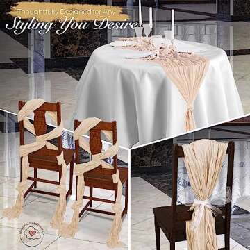 Versatile 6 Pack Cheesecloth Table Runners for Events