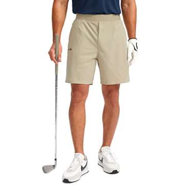 Viodia Men's 7" Golf Shorts with 5 Pockets Elastic Waist Dry Fit Stretch Lightweight Shorts for Men ...