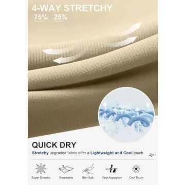 Viodia Men's 7" Golf Shorts with 5 Pockets Elastic Waist Dry Fit Stretch Lightweight Shorts for Men Hiking Casual Athletic