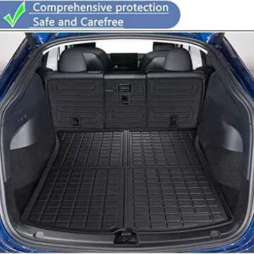 All Weather Rear Cargo Liners Trunk Tray Mats Protector Custom Compatible with 2020-2023 2024 2025 Model Y, 3D Waterproof Durable Odorless Flexible Black TPO Accessories