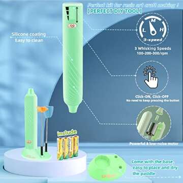 Electric Epoxy Resin Handheld Mixer for Minimizing Bubbles, Stirrer for Resin, Silicone Mixing