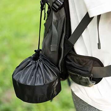 ZACMIA 13pcs Camping Cookware Mess Kit with Backpacking Stove Camping Pot and Pan Set,Fork Knive Spoon, Fuel stabilizer, for Outdoor Camping Hiking and Picnic(1-2 Person)