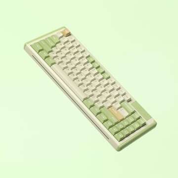 DUSTSILVER Mechanical Gaming Keyboard K84, RGB 84 Keys Wired Keyboard with Gateron Red Switch, PBT MDA Profile Keycaps, Anti-Ghosting Hot Swappable Computer Keyboard for PC MAC Xbox (Melon Theme)