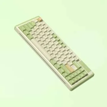 DUSTSILVER Mechanical Gaming Keyboard K84, RGB 84 Keys Wired Keyboard with Gateron Red Switch, PBT MDA Profile Keycaps, Anti-Ghosting Hot Swappable Computer Keyboard for PC MAC Xbox (Melon Theme)