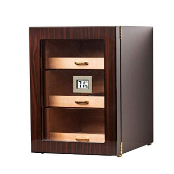 Woodronic Cigar Humidor Cabinet with Digital Hygrometer for 100 to 150 Counts, Spanish Cedar Lined C...