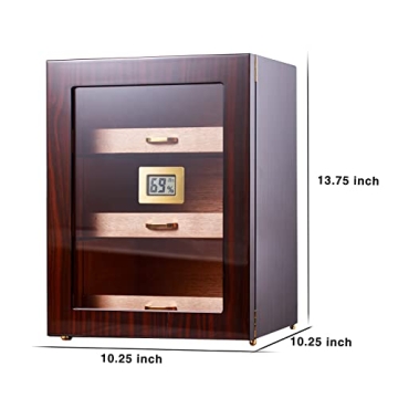 Woodronic Cigar Humidor with Digital Hygrometer for 150
