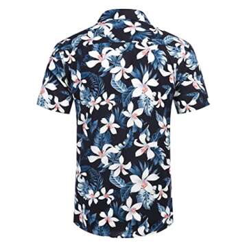 COOFANDY Mens Floral Hawaiian Shirts Tropical Button Up Aloha Shirts Beach Attire