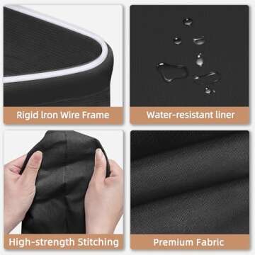 STORAGE MANIAC 2-Pack Large Laundry Hamper, 80L (21.1 Gal) Collapsible Laundry Basket with Bamboo Handles, Freestanding Waterproof Clothes Hamper for Laundry Room, Bedroom, Dorm, Towels, Toys, Black