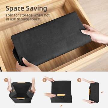 STORAGE MANIAC 2-Pack Large Laundry Hamper, 80L (21.1 Gal) Collapsible Laundry Basket with Bamboo Handles, Freestanding Waterproof Clothes Hamper for Laundry Room, Bedroom, Dorm, Towels, Toys, Black