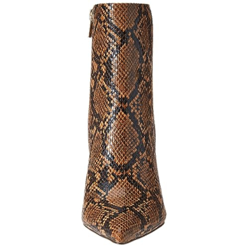 The Drop Women's Gail Heeled Ankle Boot Tan Snake