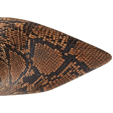 The Drop Women's Gail Heeled Ankle Boot Tan Snake