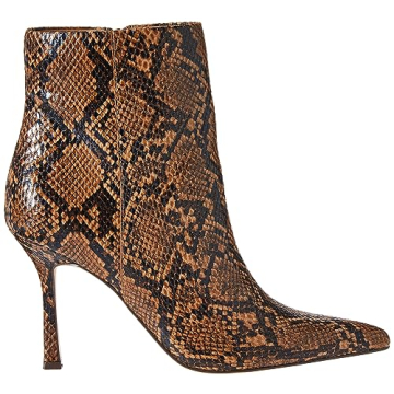 The Drop Women's Gail Heeled Ankle Boot Tan Snake