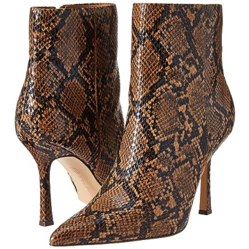 The Drop Women's Gail Heeled Ankle Boot Tan Snake