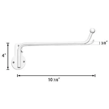 Mkono Wall Mounted Clothes Hanger with Swing Arm Holder Valet Hook Metal Hanging Laundry Drying Rack Space Saver for Closet Organizer, Laundry Room Organization Bathroom, Bedroom,2 Pcs, White