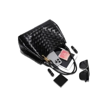 Woven Trendy Hobo Bag With Small Inner Bag | Large Retro Pu Leather Bucket Bag For Women | Cute Tote Handbag (Sand)