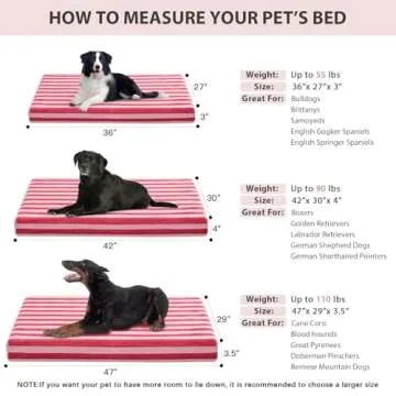 RRPETHOME Waterproof Dog Beds Large Sized Dog Bed, Washable Dog Bed for Medium,Large, Extra Large Size Dogs, Large Dog Crate Bed with Antislip Bottom