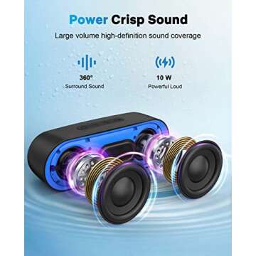 LENRUE Bluetooth Speakers, Waterproof Portable Speakers with TWS, 24 Playtime, Stereo Sound, Wireles...