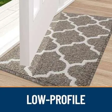 OLANLY Indoor Door Mat, 32x20, Non-Slip Absorbent Resist Dirt Entrance Mat, Washable Low-Profile Inside Floor Mat Doormats for Entryway, Brown