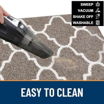 OLANLY Indoor Door Mat, 32x20, Non-Slip Absorbent Resist Dirt Entrance Mat, Washable Low-Profile Inside Floor Mat Doormats for Entryway, Brown