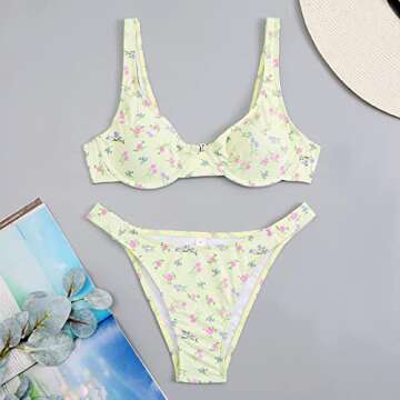 Swimsuits xs Tankini Swimsuits for Women Women's Tummy Control Swimsuit Cut Out Vintage pin up Two P...