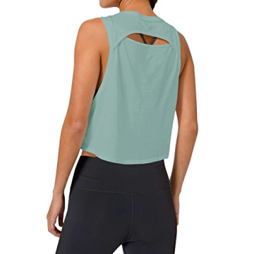 LASLULU Women's Stylish Crop Workout Tank Top for Active Wear