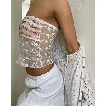 Y2k Sexy Strapless Tube Crop Top for Women Sleeveless Camisole Tanks Top Tee Going Out Streetwear